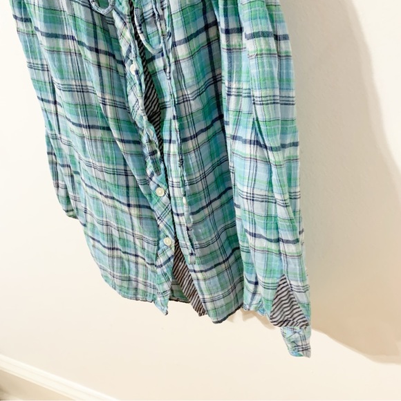 C & C California Lightweight Cotton Button Front Sport Shirtdress Pointed Collar - Picture 7 of 11